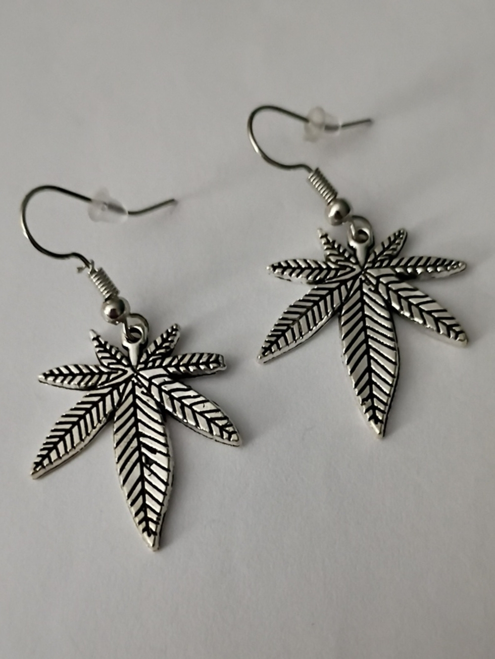 Silver Leaf Dangle Earrings